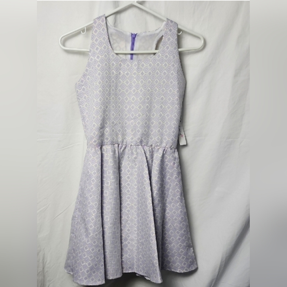 Elegant Purple Patterned Girl's Dress